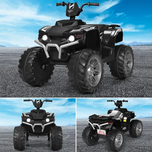 Vista 9 de OLAKIDS 12V Cuatriciclo para niños, vehículo eléctrico de 4 ruedas para niños pequeños, cuatriciclo motorizado con batería para niños y niñas