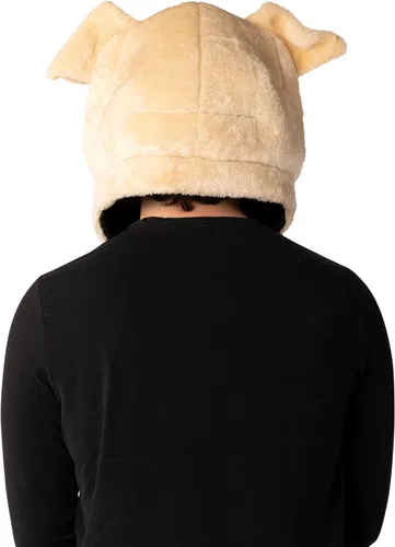 Vista 3 de Cabeza de mascota de bulldog disfraz de Halloween para perros, mascotas, fanáticos del deporte, fiesta novedosa, disfraces divertidos para hombres