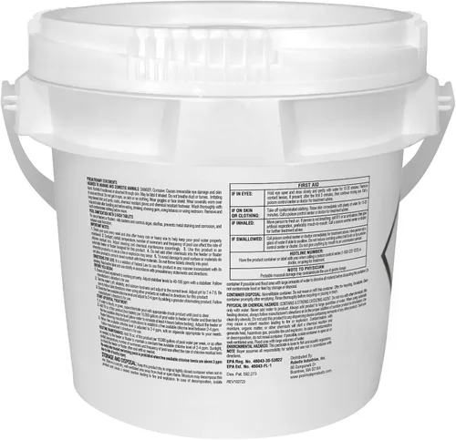 Vista 2 de Pool Mate Piscina todo en 1 de 4 libras con pestañas de cloro de 3 pulgadas, tabletas de cloro de 3 pulgadas, desinfectante, clarificador, inhibidor
