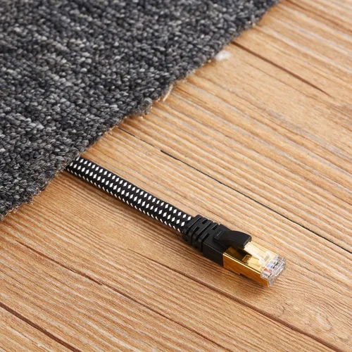 Vista 9 de Cable Ethernet Cat 7, DanYee, de nailon CAT7 de alta velocidad, profesional, chapado en oro, cables STP CAT 7 RJ45, cable Ethernet de 3 ft, 10 ft