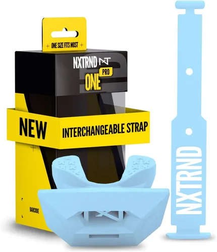 Vista 18 de Protector bucal de fútbol americano Nxtrnd One Pro, correa intercambiable, se adapta a adultos y jóvenes (negro)