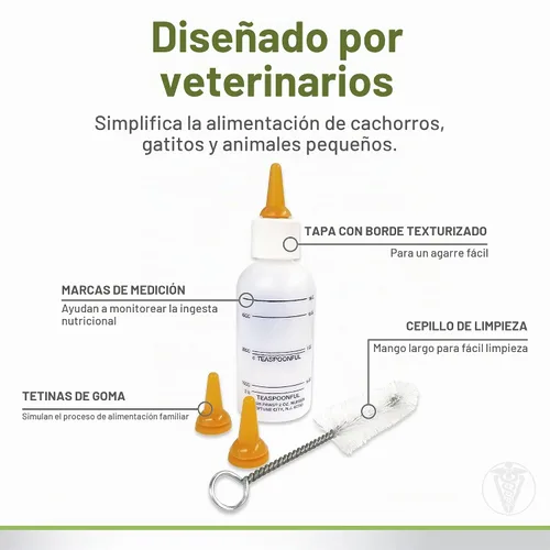 Vista 2 de Four Paws Kit de enfermería para mascotas, botella y cepillo, 2 oz
