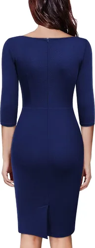 Vista 2 de Miusol Vestido de cóctel delgado con mangas 23 para mujer