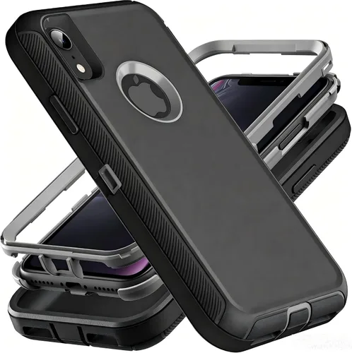 Vista 13 de YmhxcY Funda para iPhone X, iPhone Xs, a prueba de golpes, a prueba de caídas, a prueba de polvo, 3 capas, duradera, funda de teléfono de protección
