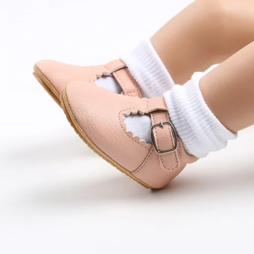 Vista 3 de SENIURIS Baby Girls Mary Jane Flats Shoes with Non-Slip Soft Rubber Sole Toddler First Walking Princess Dress Shoes