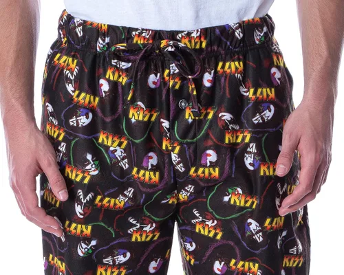 Vista 3 de KISS - Pantalones de pijama para hombre con estampado de miembros para dormir