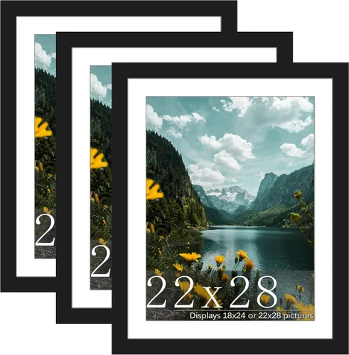 Vista 24 de Picrit Paquete de 3 portarretratos de 20 x 20 pulgadas, póster de 16 x 16 pulgadas con paspartú o de 20 x 20 pulgadas sin paspartú para montaje