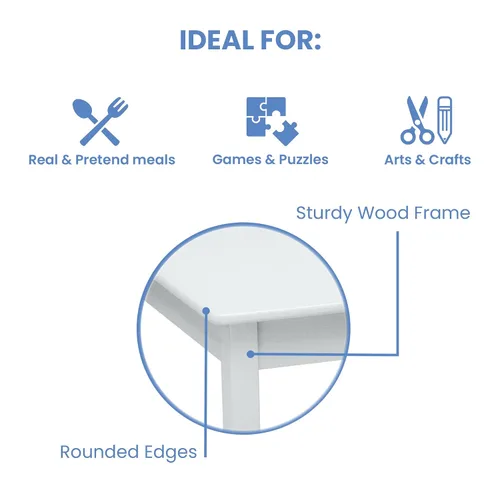 Vista 3 de Delta Children MySize - Juego de mesa y silla de madera para niños (2 sillas incluidas), ideal para artes y manualidades, merienda y más
