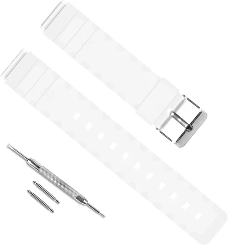 Vista 11 de Correa de reloj de goma de silicona impermeable de repuesto de 0.630 in para Casio MQ-24/MQ-58/104/76/71/98 Negro/hebilla negra