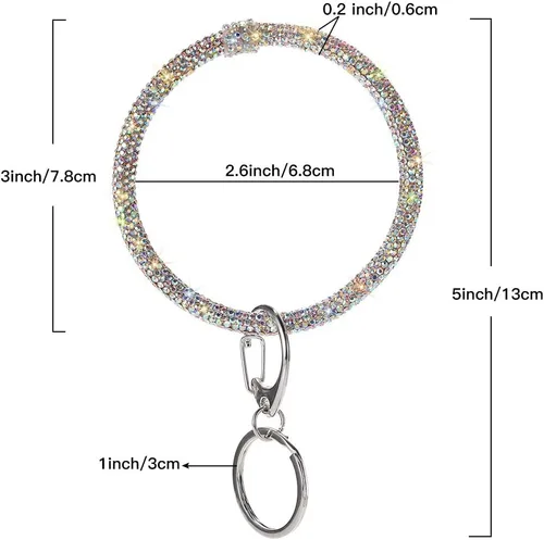 Vista 2 de Pulsera de cristal, llavero de diamantes de imitación Artscope para mujer, B - Ab