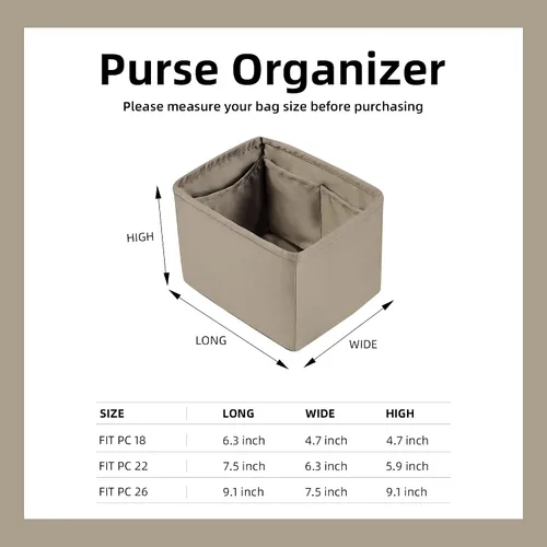 Vista 6 de DGAZ Organizador de bolsos suave y sedoso, seda, bolso de lujo en moldeadores de bolsas, mujer, se adapta a picotina 1822 bolsas