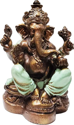 Vista 24 de Ganesha - Cabeza de elefante y cuerpo humano que elimina obstáculos del camino de uno, decoración de dormitorio, oficina en casa, estatua Rojo