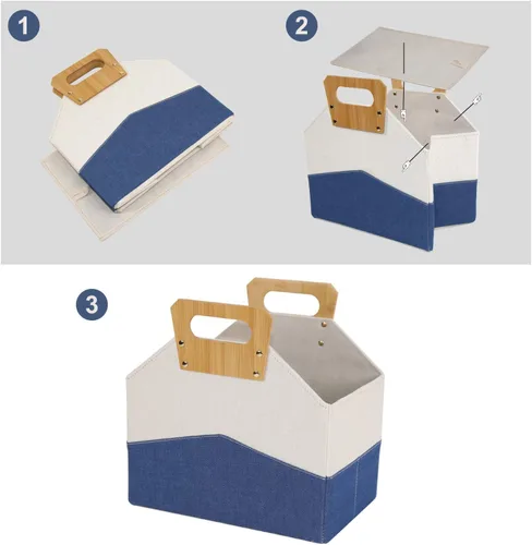Vista 3 de EZDeco Soporte para revistas, estante para revistas, para periódicos, plegable, organizador de carpetas de archivos para el hogar u oficina