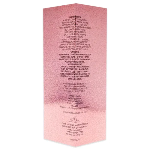 Vista 5 de Paris Hilton Rose Rush Eau de Parfum - Perfume en aerosol para mujer, fragancia floral y afrutada, notas de papaya, peonía, cedro y almizcle blanco