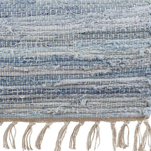 Vista 3 de Saro Lifestyle Camino de mesa Chindi con diseño de mezclilla, denim, 16 x 54 pulgadas