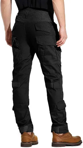 Vista 6 de TRGPSG Pantalones tácticos para hombre, pantalones de senderismo, pantalones cargo de camuflaje militar, pantalones de trabajo casuales