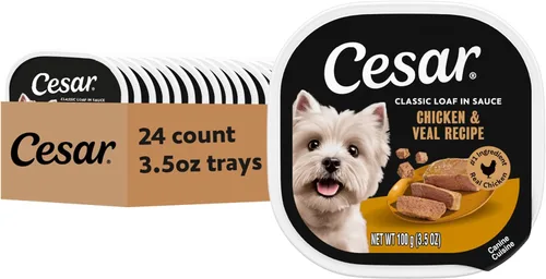 Vista 29 de Cesar Classic Loaf in Sauce - Alimento húmedo para perros adultos, sabor a tocino y huevo, comida húmeda para perros, bandejas fáciles de despegar