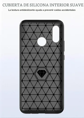 Vista 6 de Asuwish Funda de teléfono para Huawei Y9 2019/Y8s/Enjoy 9 Plus con cubierta protectora de pantalla de vidrio templado y accesorios de celda Negro