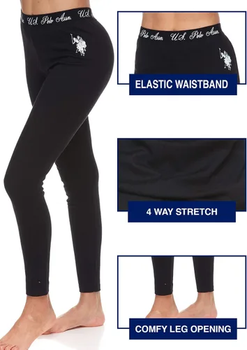Vista 3 de U.S. Polo Assn. Conjunto de ropa interior térmica para mujer, camisas térmicas y leggings térmicos para mujer
