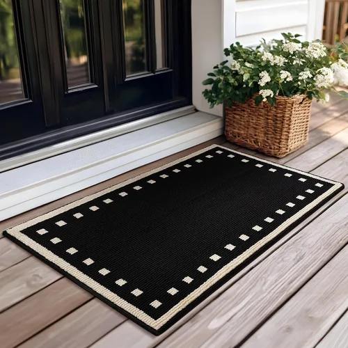 Vista 18 de GRANNY SAYS Tapete para puerta, de 32 x 20 pulgadas, tapete de bienvenida para exteriores, antideslizante, absorbe la suciedad para la entrada