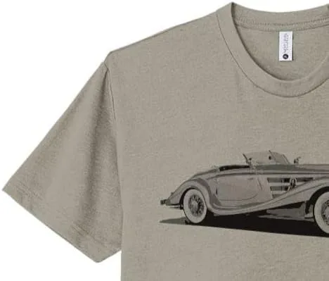 Vista 2 de Mercedes Benz Camiseta clásica para auto, color gris jaspeado
