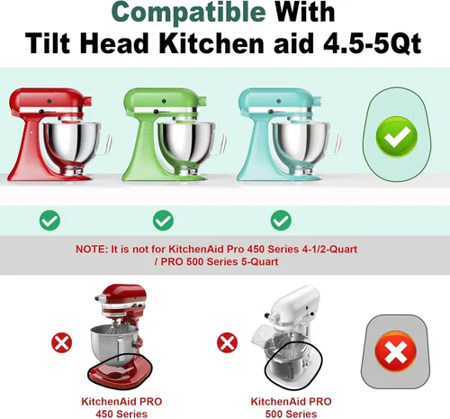 Vista 3 de GuanQiao Alfombrilla deslizante de bambú de grado alimenticio para mezclador de cabeza inclinada KitchenAid de 4,5-5 Qt, alfombrilla deslizante