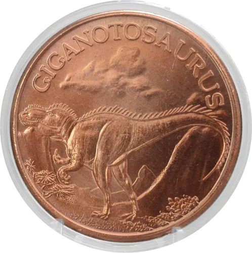 Vista 13 de Apatosaurio Dinosaurio Prehistórico - 1 onza.999 cobre puro redondo coleccionable de 39mm moneda de desafío en cápsula - COA de Heavenly Metals