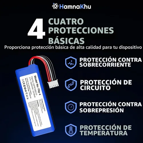 Vista 6 de Batería de repuesto para altavoz Flip 4 Bluetooth, Flip 4 Special Edition, GSP872693 01