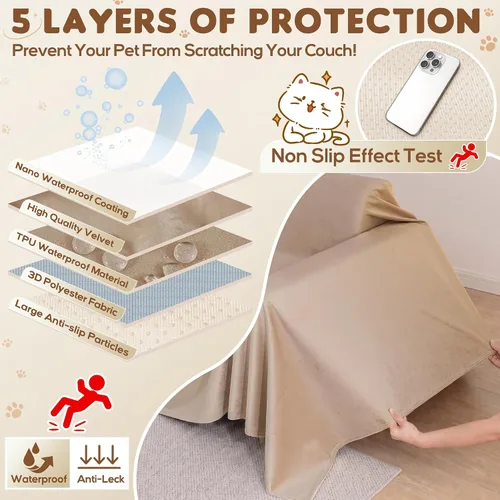 Vista 7 de Funda de sofá modular en forma de L, 2 piezas, ultra suave, impermeable, antideslizante, protector de muebles a prueba de mascotas y niños