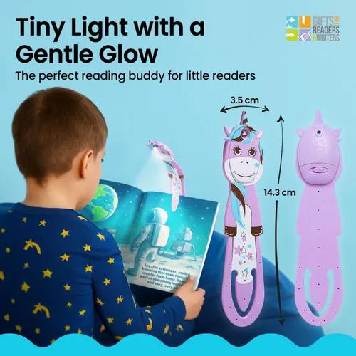 Vista 6 de Flexilight Pal - Luz de lectura 2 en 1, marcapáginas, luz LED con clip, lámpara de lectura para niños y adultos, accesorios de libro de regalo