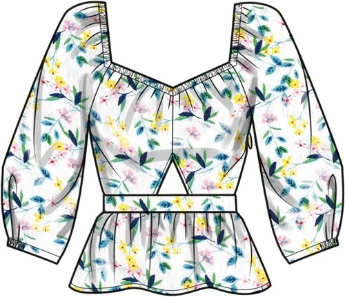 Vista 7 de Simplicity Misses' Tops - Paquete de patrones de costura, código S9749, tallas 8-10-12-14-16, multicolor