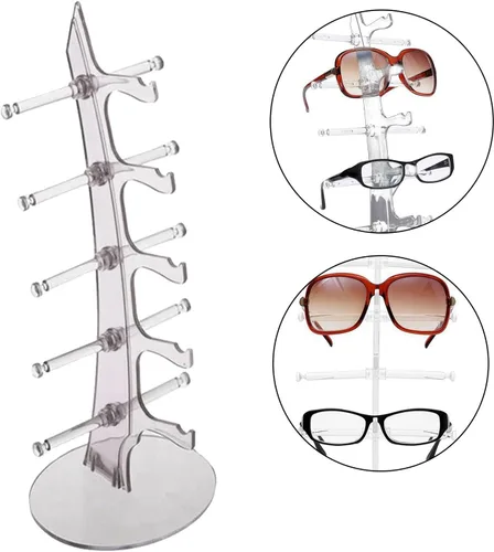 Vista 7 de Organizador de caja de joyería para mujeres y niñas para 5 lentes de sol soporte para gafas caja de joyería de viaje caja de pecho 494 transparente