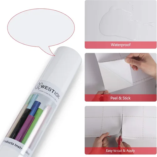 Vista 8 de WESTICK Papel tapiz blanco mate, autoadhesivo, color blanco sólido, extraíble, para dormitorio, sala de estar, armarios de cocina, encimeras, 15.8 x