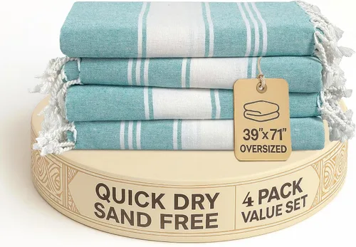 Vista 45 de LANE LINEN Toalla de Playa, Paquete de 2 Toallas de Playa de Gran Tamaño, 39"x71", Toallas de Piscina de Secado Rápido para Adultos, Absorbentes a