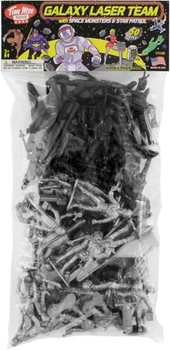 Vista 9 de TimMee Galaxy Laser Team Space Figuras Negro vs Plata 50 piezas Hecho en Estados Unidos