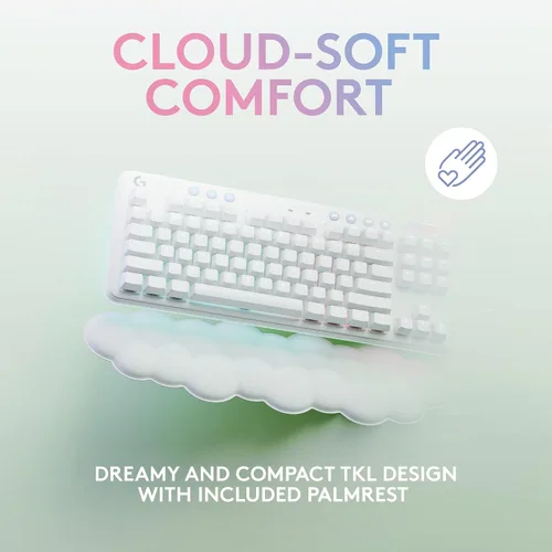 Vista 2 de Logitech G Logitech G715 Teclado mecánico inalámbrico para juegos con LIGHTSYNC RGB, LIGHTSPEED, interruptores táctiles (GX marrón) y reposamanos