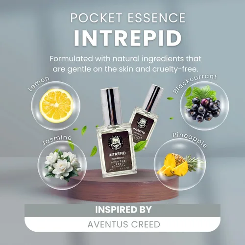 Vista 4 de Fragancia inspirada en Aventus Creed Eau de Parfum para hombre Intrepid 0.5 onzas líquidas 15ML