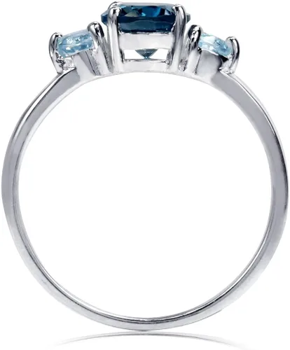 Vista 3 de Silvershake Anillo de compromiso o compromiso de plata de ley 925 chapado en oro blanco para mujer