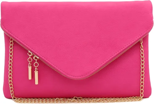 Vista 13 de FashionPuzzle Oversized Envelope Clutch Evening Bag with Chain Strap XL-negro