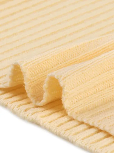 Vista 5 de Mini vestido de punto de punto holgado con cuello en V y dobladillo acanalado para mujer