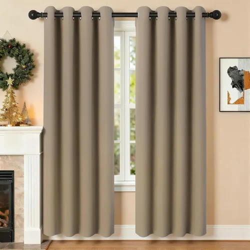 Vista 126 de Cortinas de oscurecimiento de habitación de 45 pulgadas de largo para dormitorio y sala de estar, cortinas térmicas aislantes con ojales