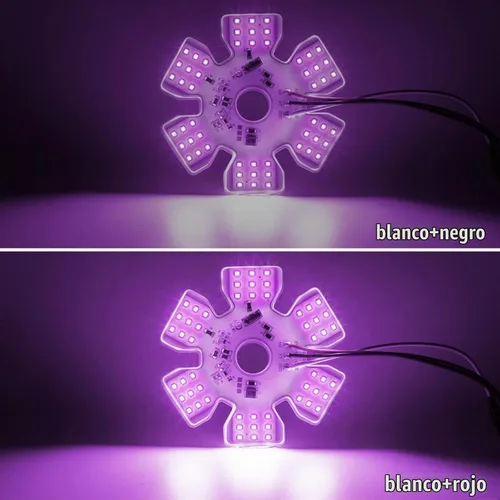 Vista 2 de Partsam 2 piezas ultrafinas estilo hexagonal de doble función interior 54 diodos LED de aire luz de aire de 4.8 pulgadas, lámpara decorativa