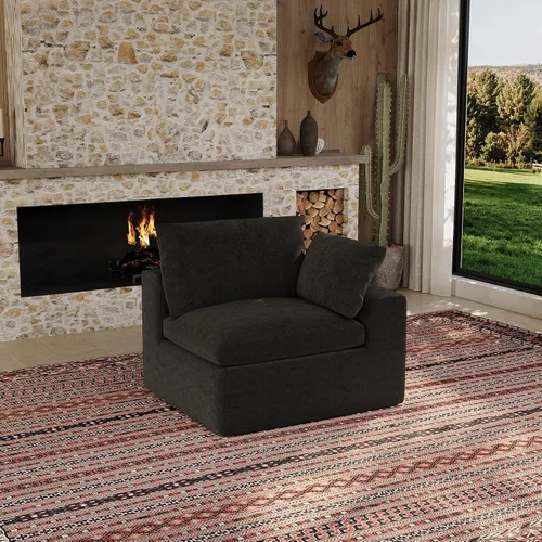 Vista 26 de Maywish Sofá Cloud de 104 pulgadas, sofá modular en forma de L, color gris Gris oscuro