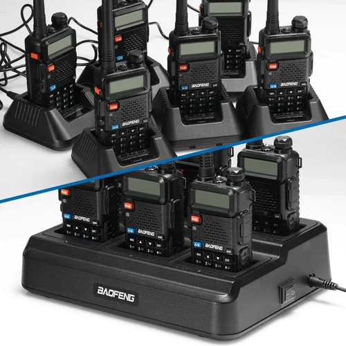 Vista 6 de BAOFENG Cargador de seis vías UV-5R Estación de carga multiunidad para UV-5R 8W BF-F8HP GT-5R UV-5R+ Plus UV-5RE UV-5RTP UV-5RX3 UV-5RA UV-5G Walkie