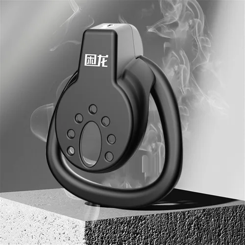Vista 5 de Jaula de castidad masculina con 3 tamaños de anillos y llave, jaula impermeable para pene ligero, jaula de pene negro, jaula de pene para adultos