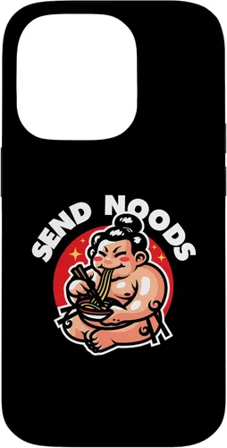 Vista 17 de iPhone 16 Funny Send Noods Sumotori Eating Noodle Japan Sumo Case