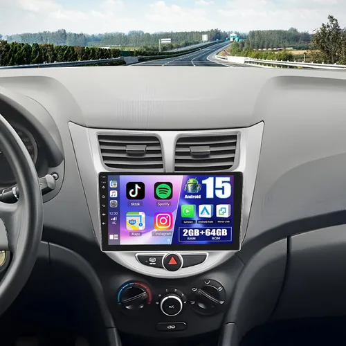 Vista 10 de 8 Core 6+128G para Hyundai Accent Verna Solaris 2010-2016 Android Car Stereo, 9" IPS Car Radio Wireless Carplay Android