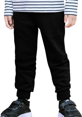 Vista 3 de T.H.L.S Pantalones deportivos de algodón para niños pequeños y niñas, pantalones deportivos activos con bolsillos de 1 a 7 años, paquete de 3