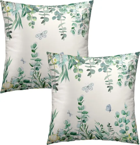 Vista 57 de Giwawa Juego de 2 fundas de almohada decorativas con diseño floral de girasol de 16 x 16 pulgadas, fundas de cojín decorativas para el hogar, sofá