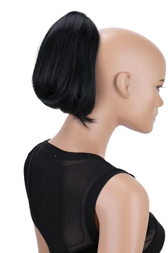 Vista 4 de CAISHA Cola de caballo con clip de mariposa para el cabello moño peinado nupcial hepburn moño Scrunchie recto negro H401 Negro #1 H401
